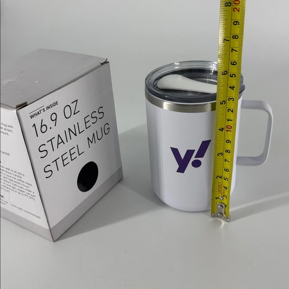 Camper 16.9 OZ Stainless Steel White Mug with Purple Logo NEW IN BOX